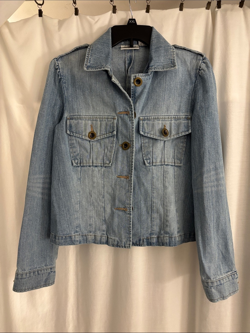 Newport News Light Blue Denim Jacket with Flap Chest Pockets